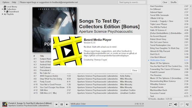 Screenshot of the Media Player